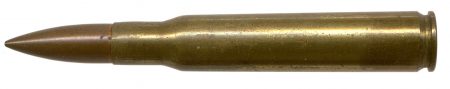 Lot 110 - .30-06 ball cartridge made by the Mexican government munitions complex just outside of Mexico City for the president of El Salvador. Headstamp; “PRESIDENTE-LEMUS 7.62” with brass primer and black PA. Lemus was the president of El Salvador from 1956 until he was overthrown by a Junta in October 1960. According to Punnett(.30-06, page 109), the facilities at Mexico City were well known for special presentation headstamps, but this is the only one known in .30-06. Ex-Woodin collection. $850-1,200