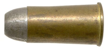 Lot 111 - .45 M.P. (Metropolitan Police/Mauser Pistol?). “ELEY LONDON” Uncrimped copper primer. Erlmeier-Brandt, Vol. II, page 200, #435. Ex-Woodin collection. $55-75