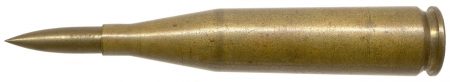 Lot 135 - Cal. .30 Super High Velocity cartridge with T3 solid brass bullet. HWS Vol. I Revised, pages 274-275, Fig. 412. “CAL 50 FA 31.” Apparently without propellant. Ex-Woodin collection. $500-750